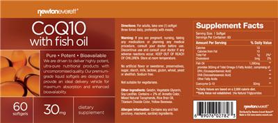 Photo of the NewtonEverett CoQ10 With Fish Oil label