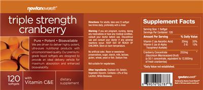 Photo of the NewtonEverett Triple Strength Cranberry label