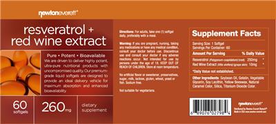 Photo of the NewtonEverett Resveratrol + Red Wine Extract label