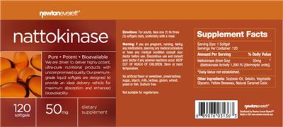 Photo of the NewtonEverett Nattokinase label