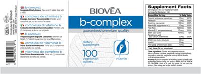 Photo of the BIOVEA B-Complex label