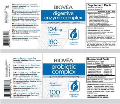 Photo of the BIOVEA Probiotic Complex label