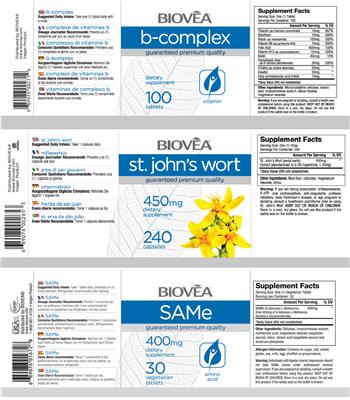 Photo of the BIOVEA B-Complex label