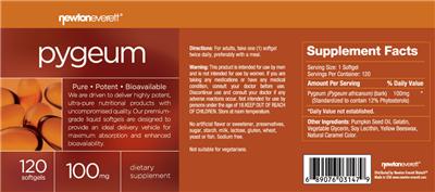 Photo of the NewtonEverett Pygeum label