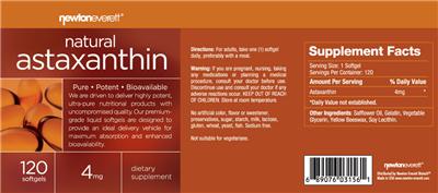 Photo of the NewtonEverett Natural Astaxanthin label