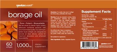 Photo of the NewtonEverett Borage Oil label
