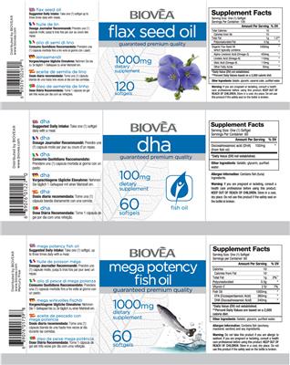 Photo of the BIOVEA DHA 100 mg label