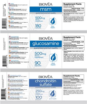 Photo of the BIOVEA MSM 500 mg label