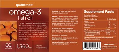 Photo of the NewtonEverett Omega-3 Fish Oil label