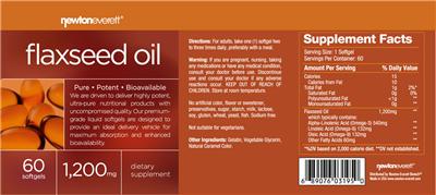 Photo of the NewtonEverett Flaxseed Oil label