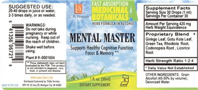 Photo of the L.A. Naturals Mental Master label