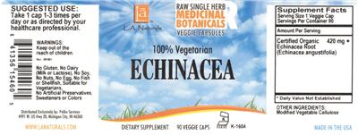 Photo of the L.A. Naturals Echinacea label
