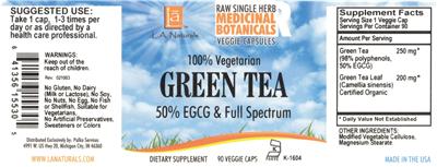 Photo of the L.A. Naturals Green Tea label