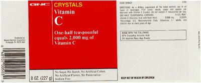 Photo of the GNC Vitamin C label