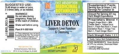 Photo of the L.A. Naturals Liver Detox label
