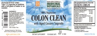 Photo of the L.A. Naturals Colon Clean label