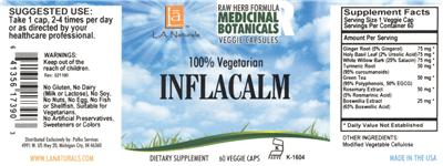 Photo of the L.A. Naturals Inflacalm label