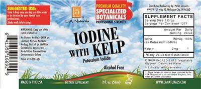 Photo of the L.A. Naturals Iodine With Kelp label