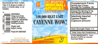 Photo of the L.A. Naturals Cayenne Wow! label