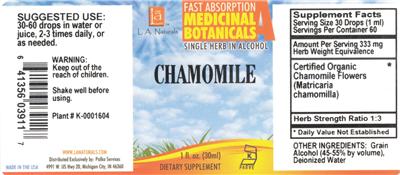 Photo of the L.A. Naturals Chamomile label
