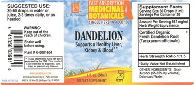 Photo of the L.A. Naturals Dandelion label