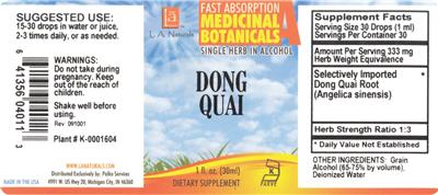Photo of the L.A. Naturals Dong Quai label