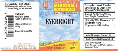 Photo of the L.A. Naturals Eyebright label