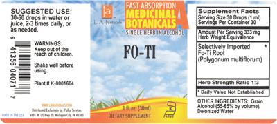 Photo of the L.A. Naturals Fo-Ti label
