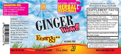Photo of the L.A. Naturals Ginger Wow!! Energy label