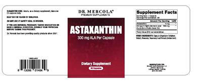 Photo of the Dr. Mercola Astaxanthin label