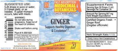Photo of the L.A. Naturals Ginger label