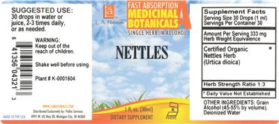 Photo of the L.A. Naturals Nettles label