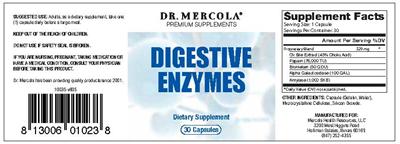 Photo of the Dr. Mercola Digestive Enzymes label