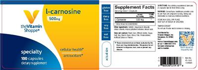 Photo of the The Vitamin Shoppe L-Carnosine 500 mg label