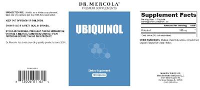 Photo of the Dr. Mercola Ubiquinol label