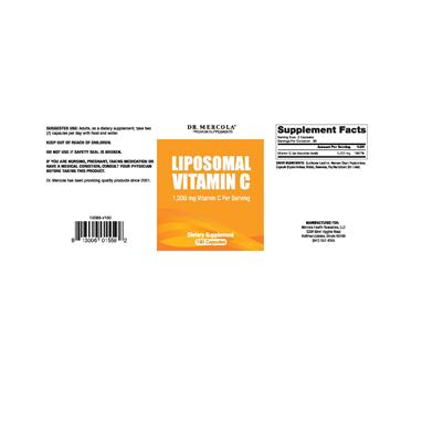 Photo of the Dr. Mercola Liposomal Vitamin C label