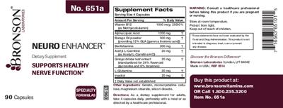 Photo of the Bronson Laboratories Neuro Enhancer label
