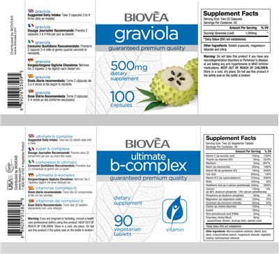 Photo of the BIOVEA Ultimate B-Complex label