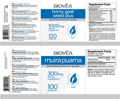 Photo of the BIOVEA Muira Puama 300 mg label