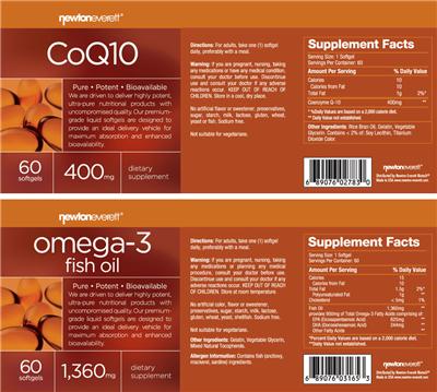 Photo of the NewtonEverett CoQ10 400 mg label