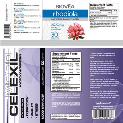 Photo of the BIOVEA Rhodiola 300 mg label