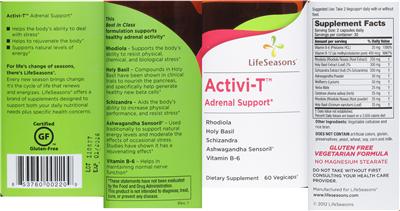 Photo of the LifeSeasons Activi-T Adrenal Support label