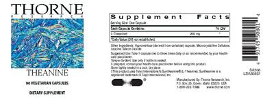 Product label for Theanine