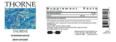 Product label for Taurine