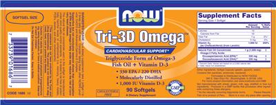 Photo of the NOW Tri-3D Omega label