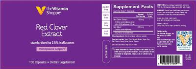 Photo of the The Vitamin Shoppe Red Clover Extract label