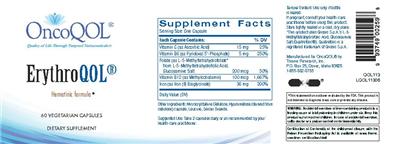 Photo of the OncoQOL ErythroQOL label