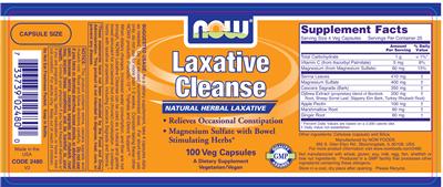 Photo of the NOW Laxative Cleanse label