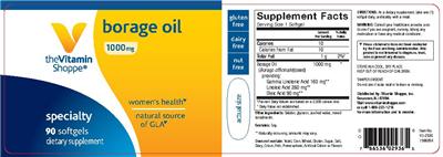 Photo of the The Vitamin Shoppe Borage Oil 1000 mg label