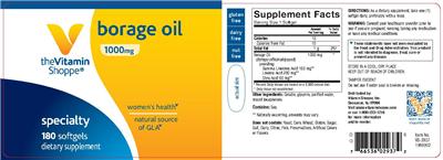 Photo of the The Vitamin Shoppe Borage Oil 1000 mg label